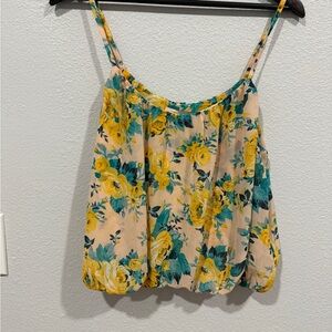 Forever 21 Floral Camisole in Yellow and Green